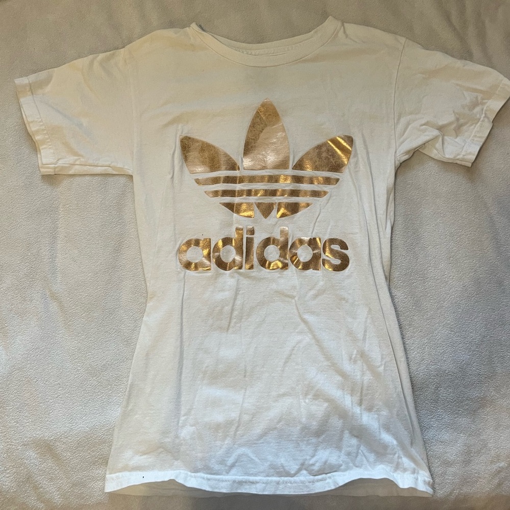 Adidas Rose Gold Logo Tshirt